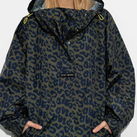 VIVI MARI RAINCOAT LEO SPLASHES NAVY/OLIVE