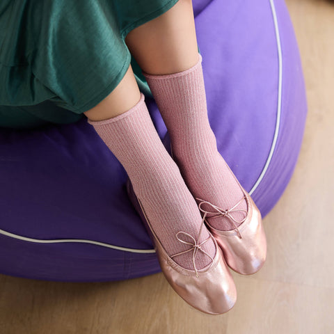 KLUE Glitter Lurex Socks | pink