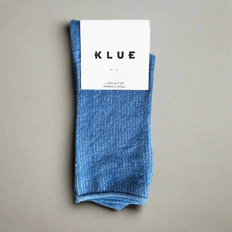 KLUE Glitter Lurex Socks | mineral blue