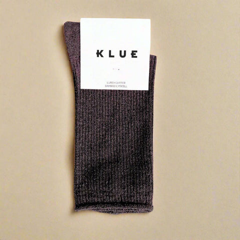 KLUE Glitter Lurex Socks | chocolate dark brown