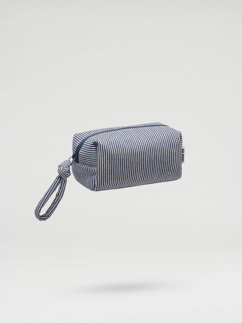 ÖLEND Makeup Bag - cotton navy stripe