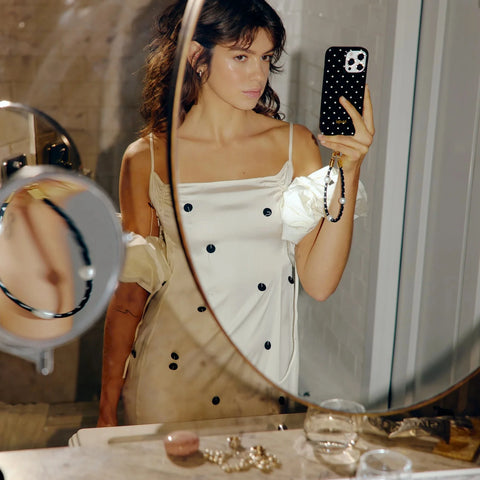 Ateljé Black Polka Dot iPhone Case