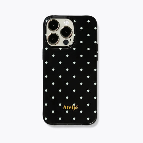 Ateljé Black Polka Dot iPhone Case