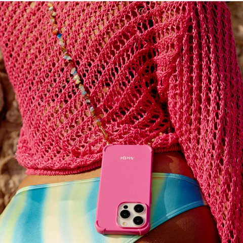 Ateljé Poppy Pink recycled iPhone Case Rocky Road Cord