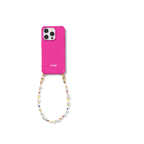 Ateljé Poppy Pink recycled iPhone Case Good Vibes Cord