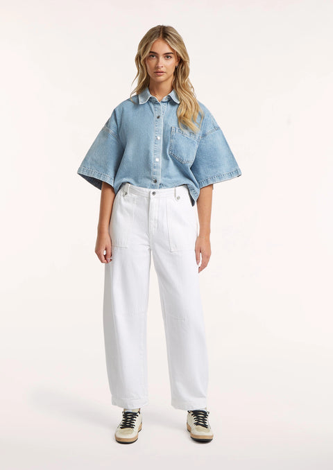 CIRCLE OF TRUST Denver Blouse I Blue Boheme Wash