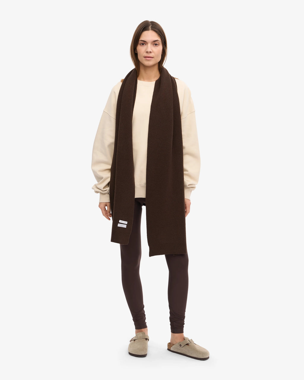 COLORFUL STANDARD Merino Wool Scarf coffee brown