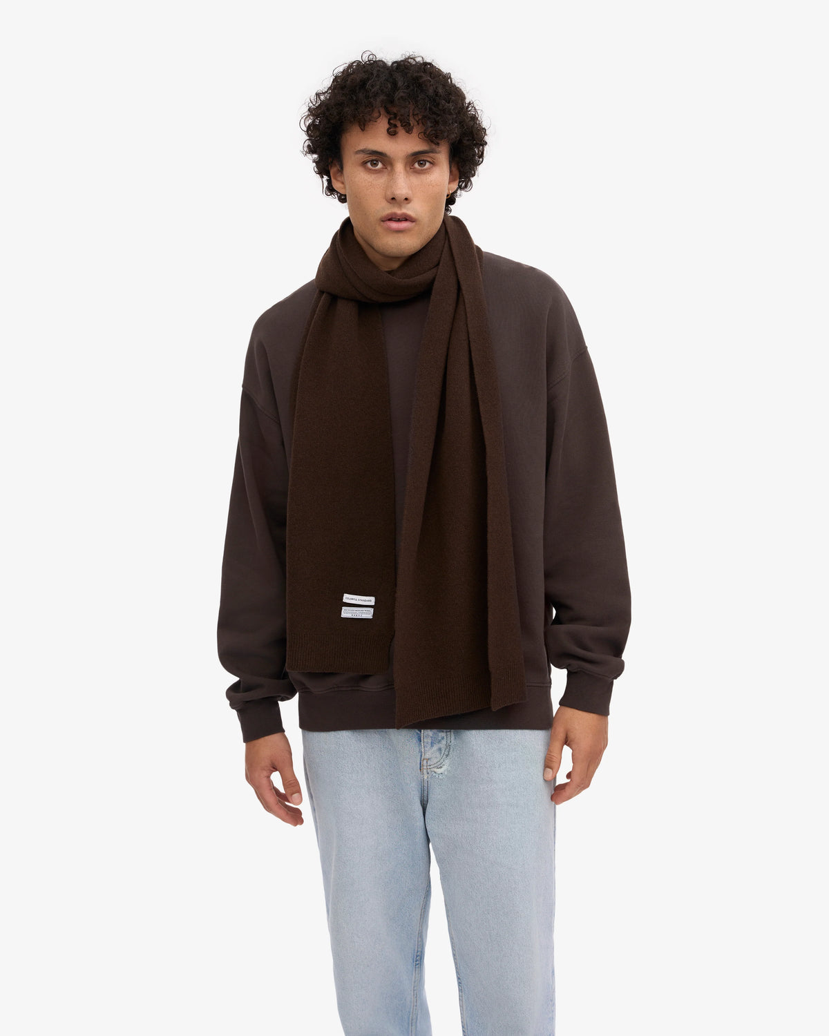COLORFUL STANDARD Merino Wool Scarf coffee brown