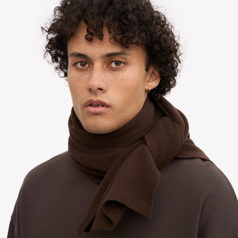 COLORFUL STANDARD Merino Wool Scarf coffee brown