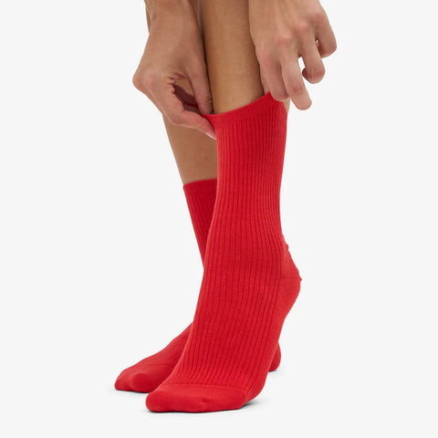 COLORFUL STANDARD Merino Wool Blend Sock red tangerine