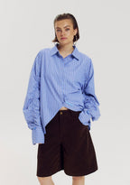 HARPER & YVE Ted Bluse I Blau gestreift
