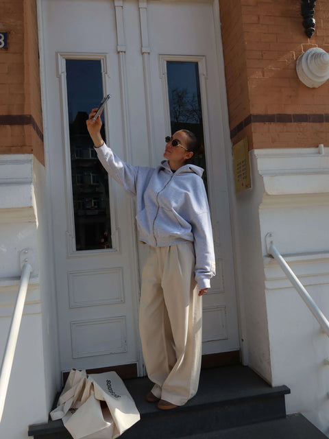 HEY SOHO BASIC SWEATJACKET light grey melange