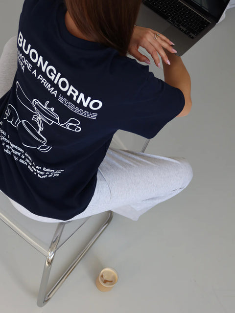 HEY SOHO BUONGIORNO T-Shirt navy/white