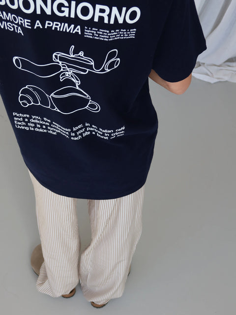HEY SOHO BUONGIORNO T-Shirt navy/white