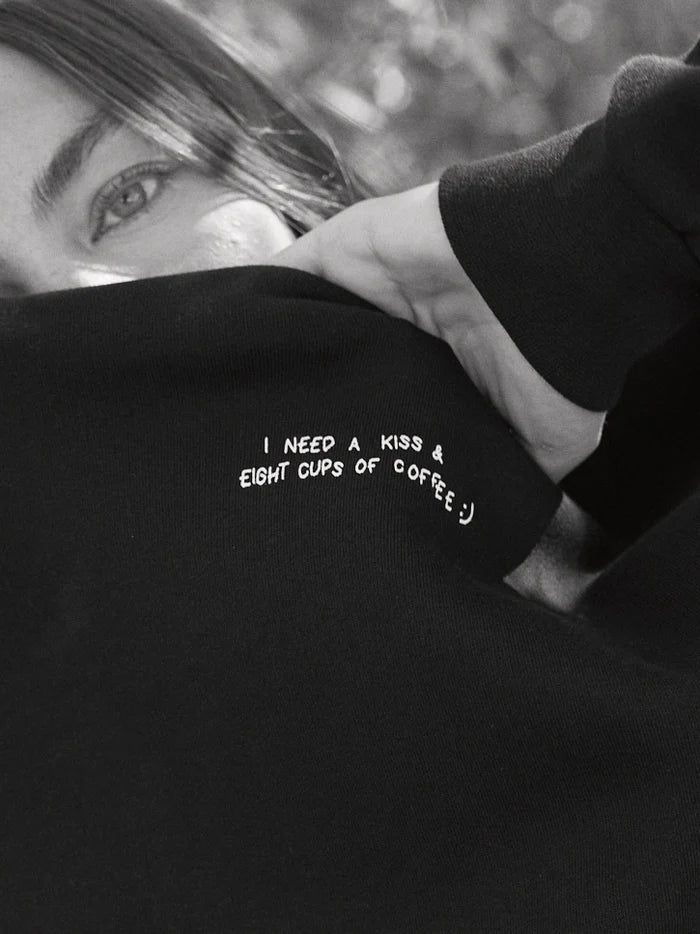 HEY SOHO KISS & COFFEE SWEATSHIRT I black