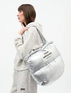 MADS NØRGAARD Metallic Nylon Pillow Bag - silver
