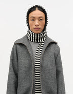 MADS NØRGAARD One Wool Freja Hooded Scarf - black/vanilla ice