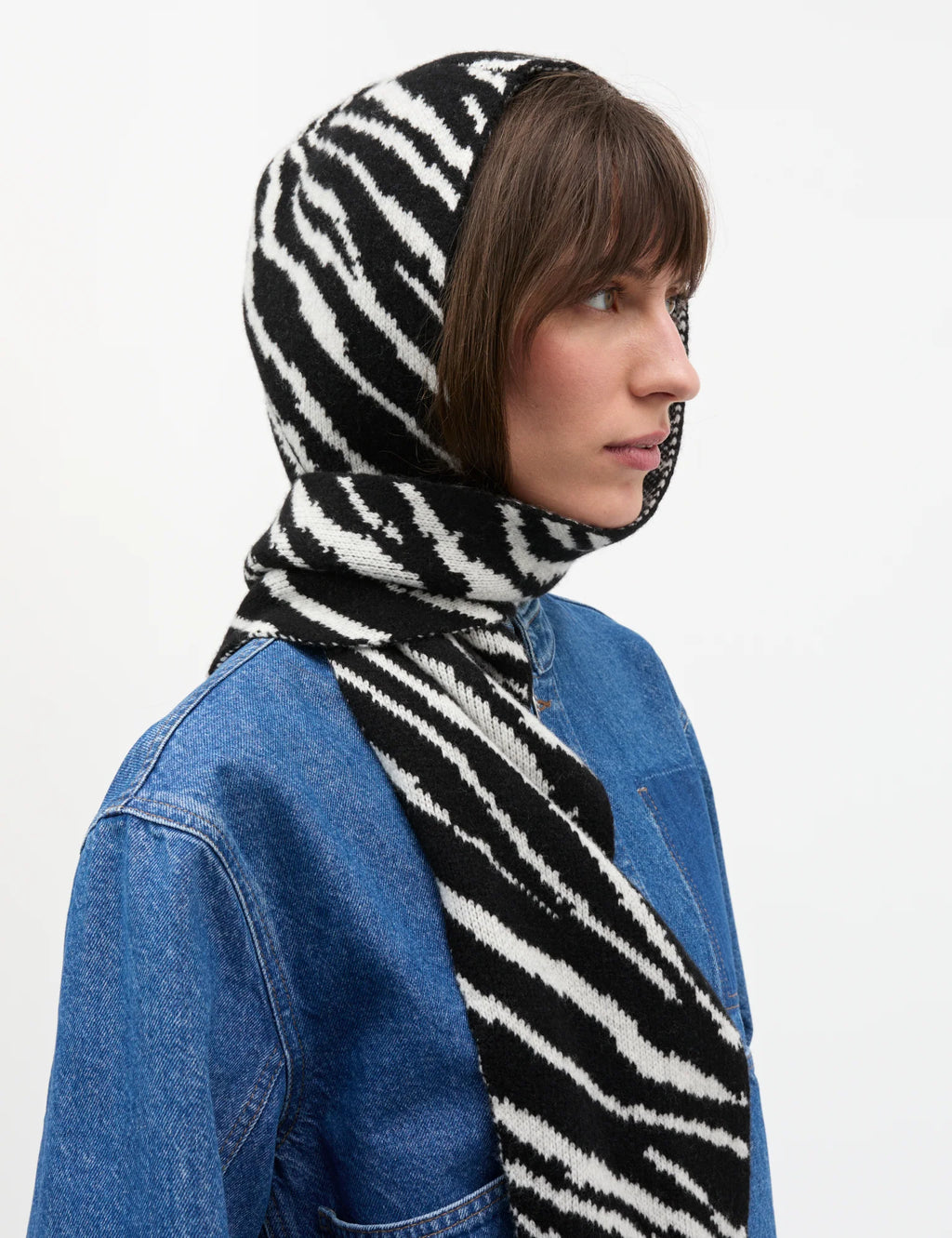 MADS NØRGAARD One Wool Frika Hooded Scarf - black