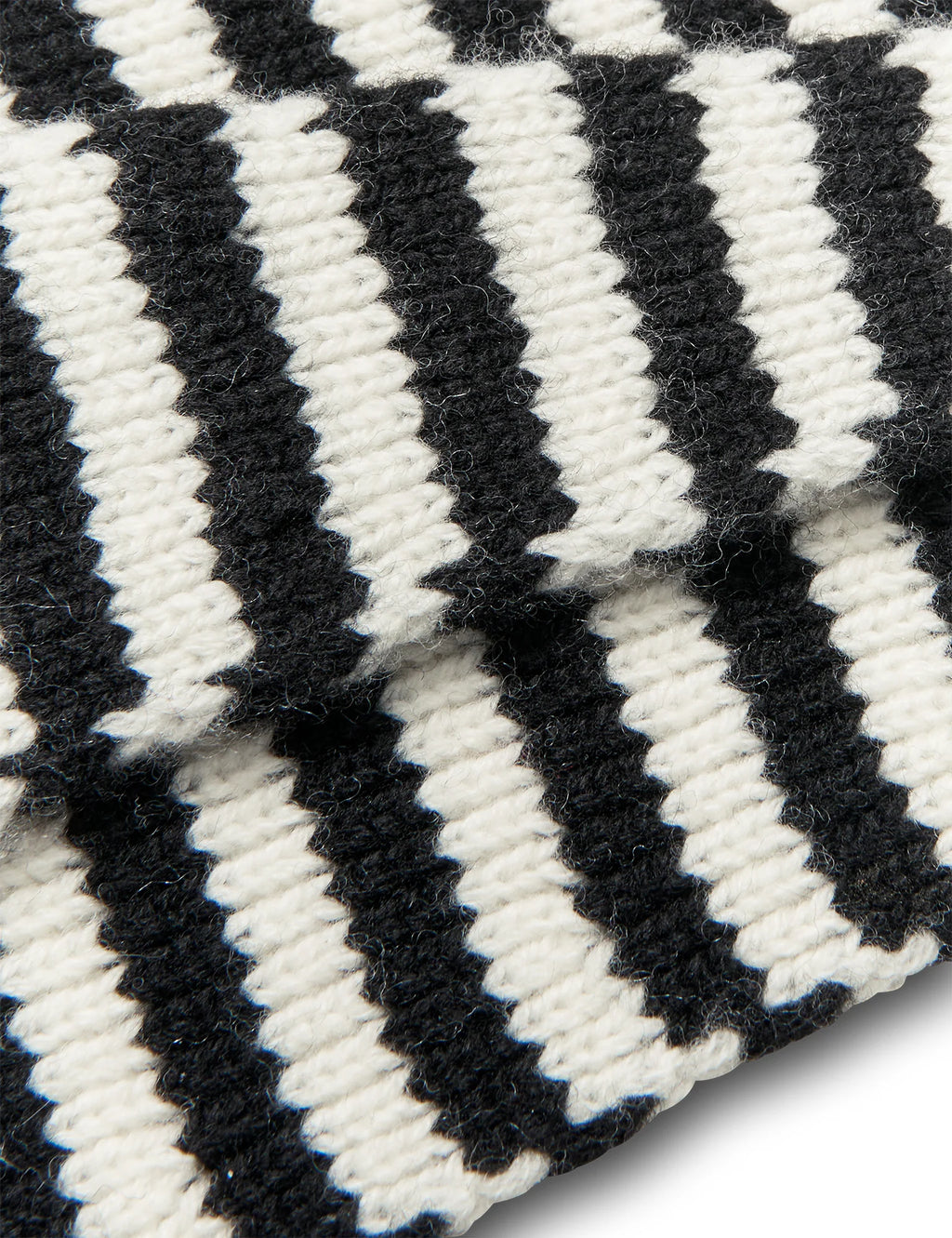 MADS NØRGAARD One Wool Momo Stripe Scarf - black/vanilla ice