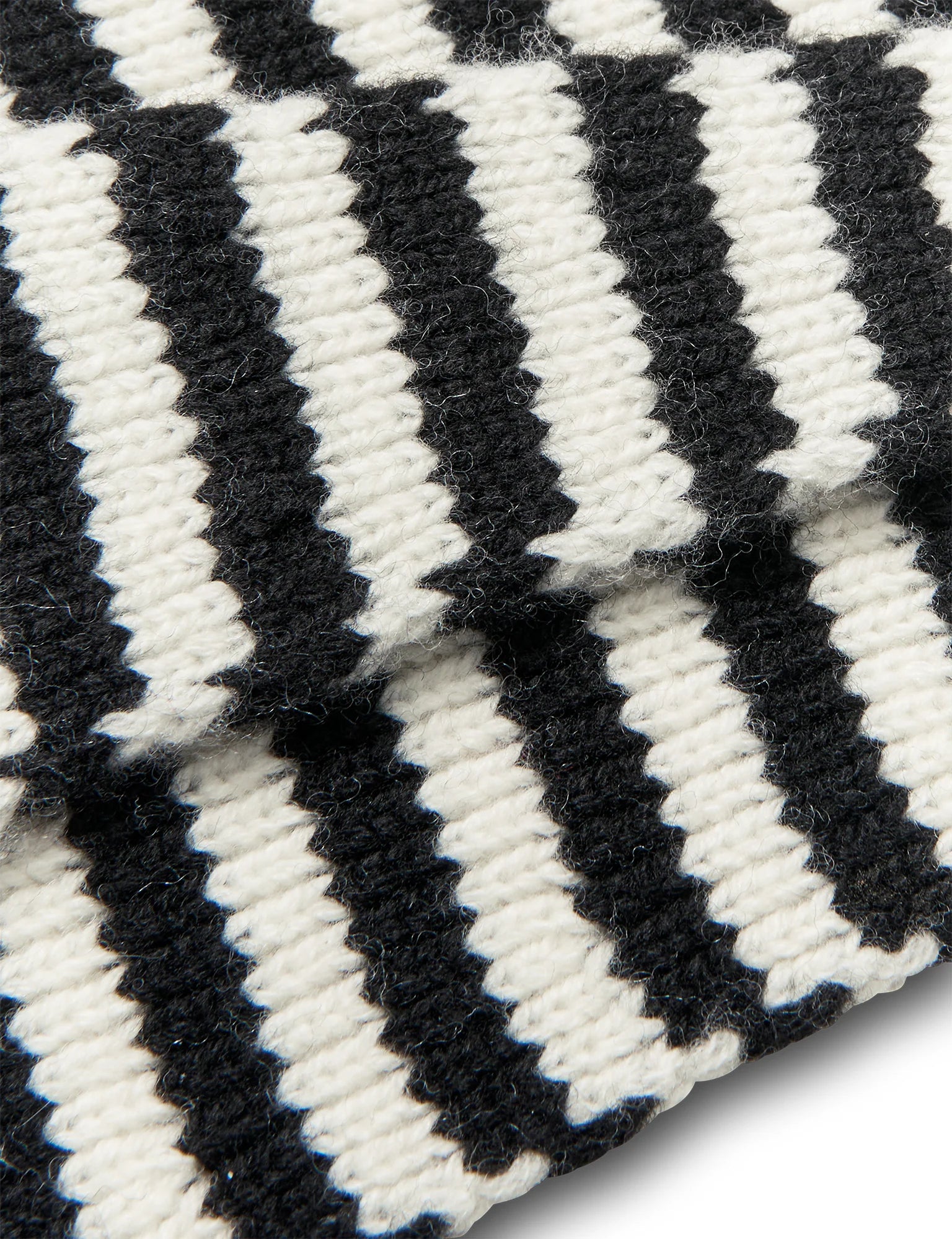 MADS NØRGAARD One Wool Momo Stripe Scarf - black/vanilla ice
