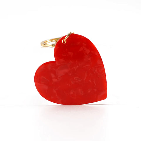 KEY CHAIN Heart Tag - red