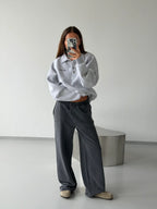 HEY SOHO POLO SWEATSHIRT I grey melange