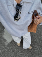 HEY SOHO POLO SWEATSHIRT I grey melange