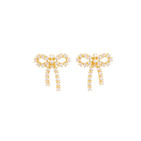 PICO COPENHAGEN Arco Small Crystal Studs gold