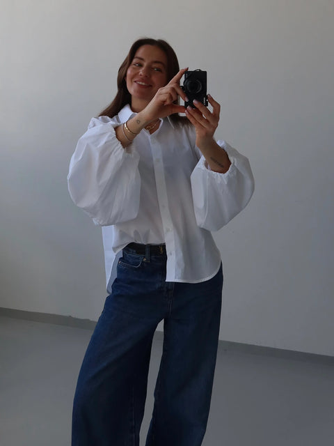 SOHO STUDIOS NOEMI VOLUME BLOUSE white