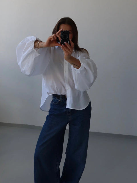 SOHO STUDIOS NOEMI VOLUME BLOUSE white