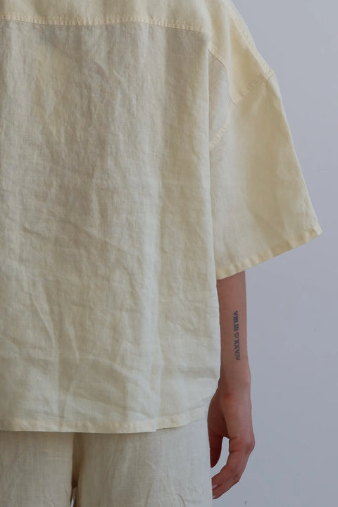 SOHO STUDIOS TONI LINEN BLOUSE butter yellow