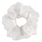 SUI AVA Broderie Scrunchie - bright white