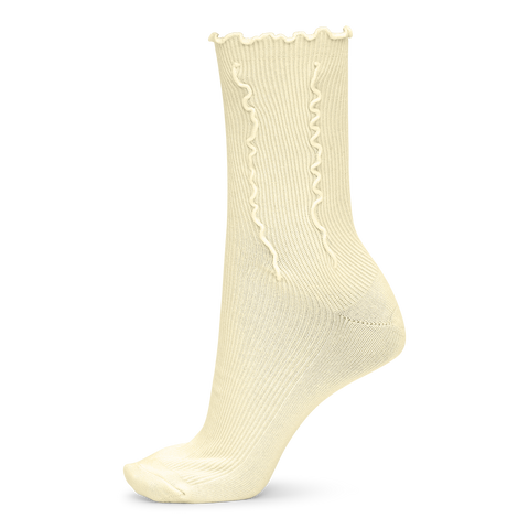 SUI AVA Ruffle Pastel Socks - pastel yellow