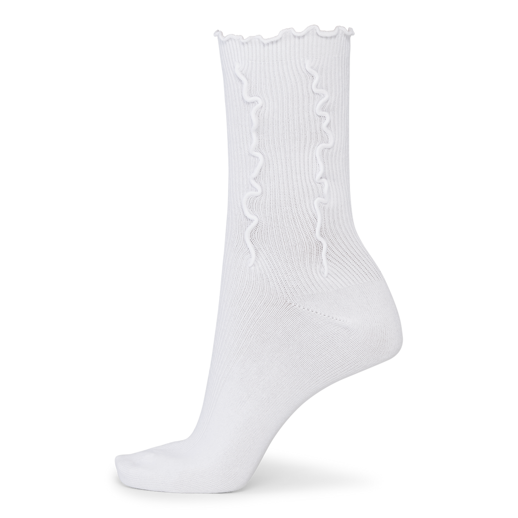 SUI AVA Ruffle Socks - white