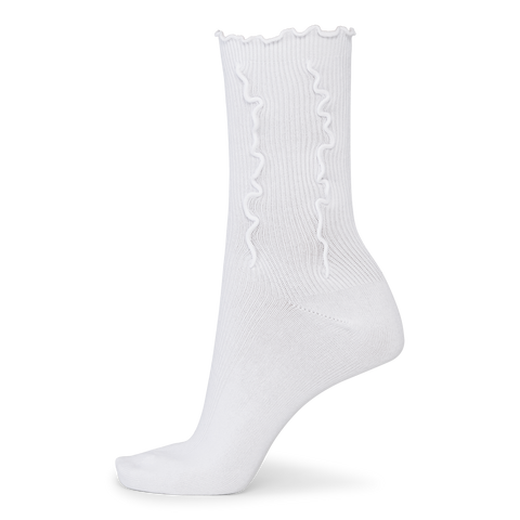 SUI AVA Ruffle Socks - white