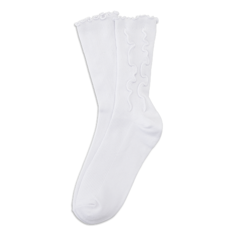 SUI AVA Ruffle Socks - white