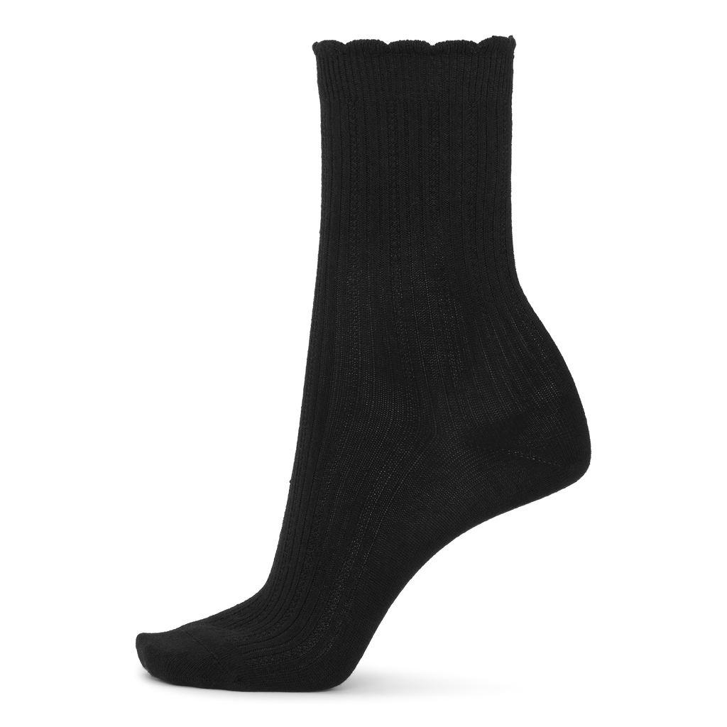 SUI AVA Silk Cable Socks - black