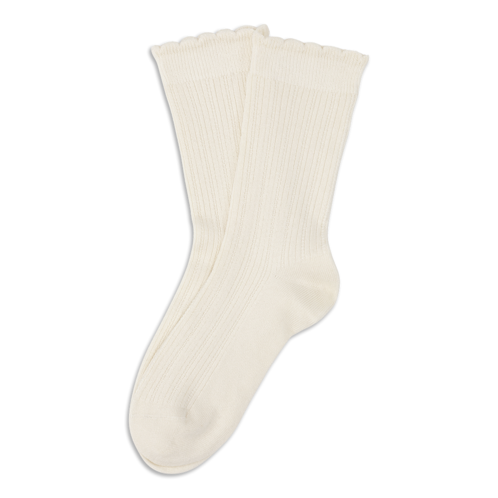 SUI AVA Silk Cable Socks - off white