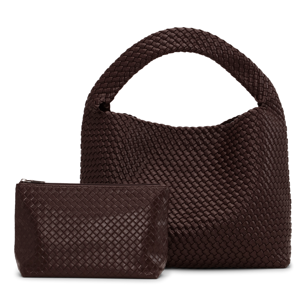 SUI AVA Woven Daily Shopper + Pouch - brown