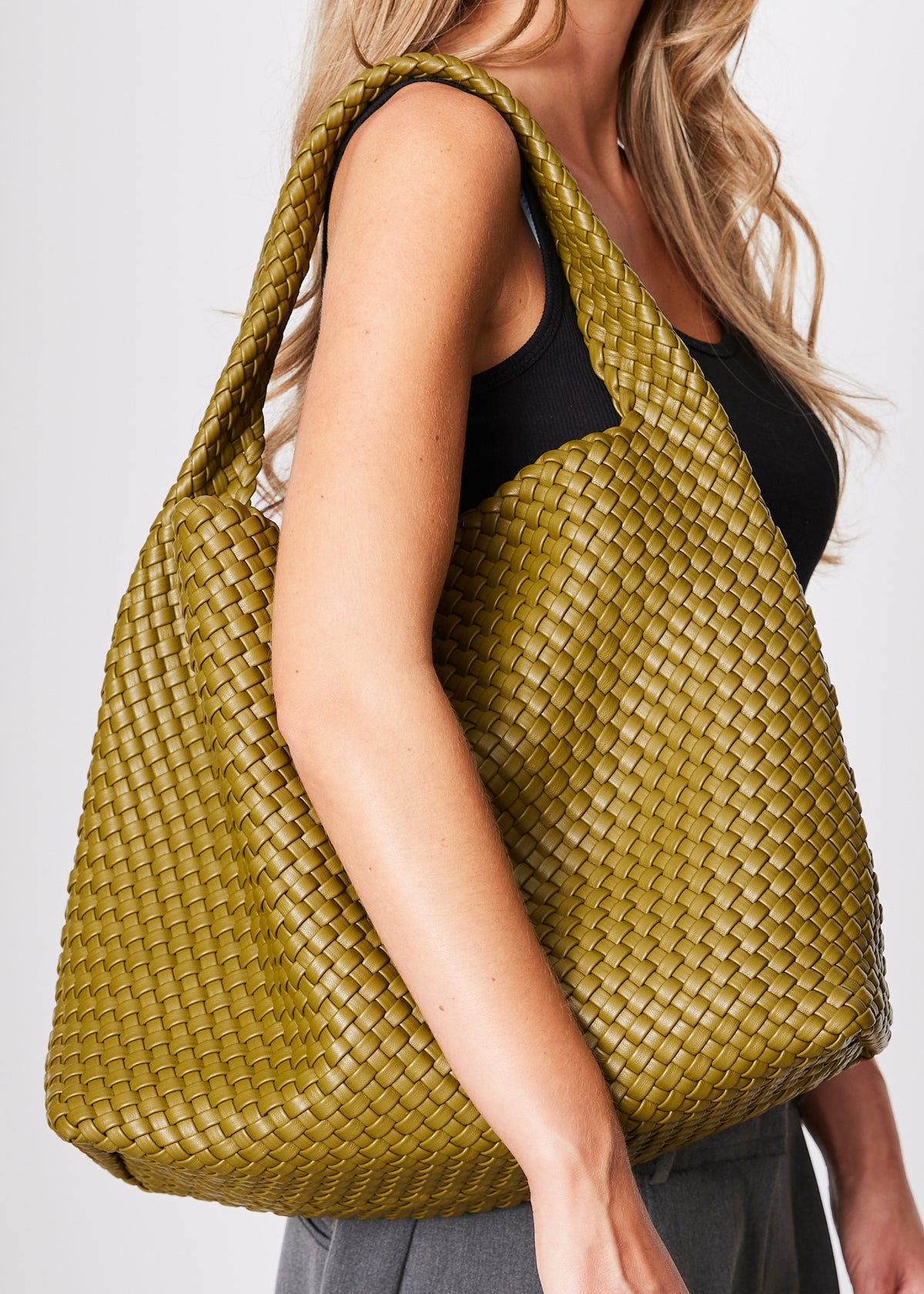 SUI AVA Woven Daily Shopper + Pouch - green