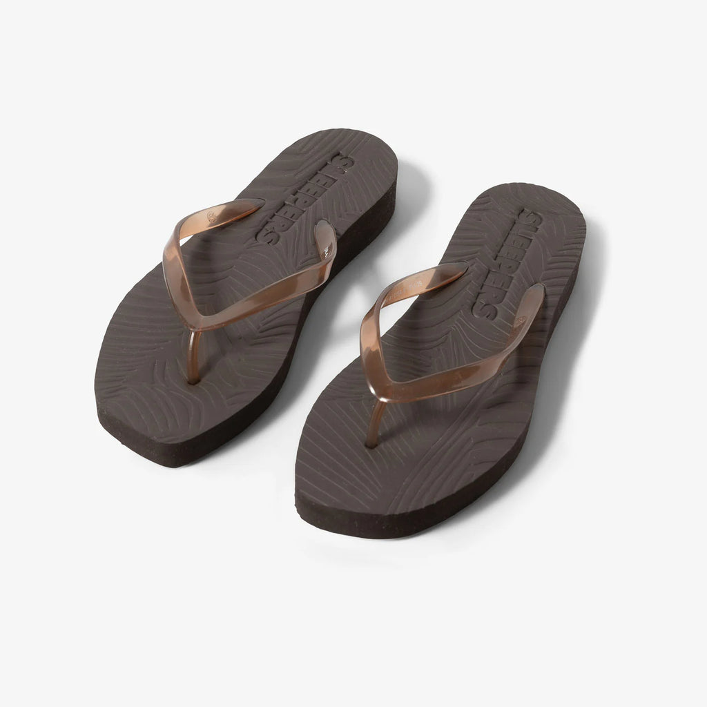 SLEEPERS Tapered Platform Flip Flop - transparent brown