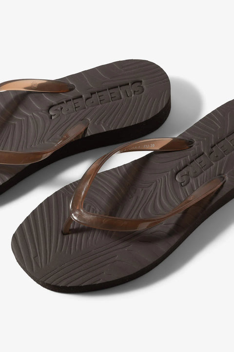 SLEEPERS Tapered Platform Flip Flop - transparent brown