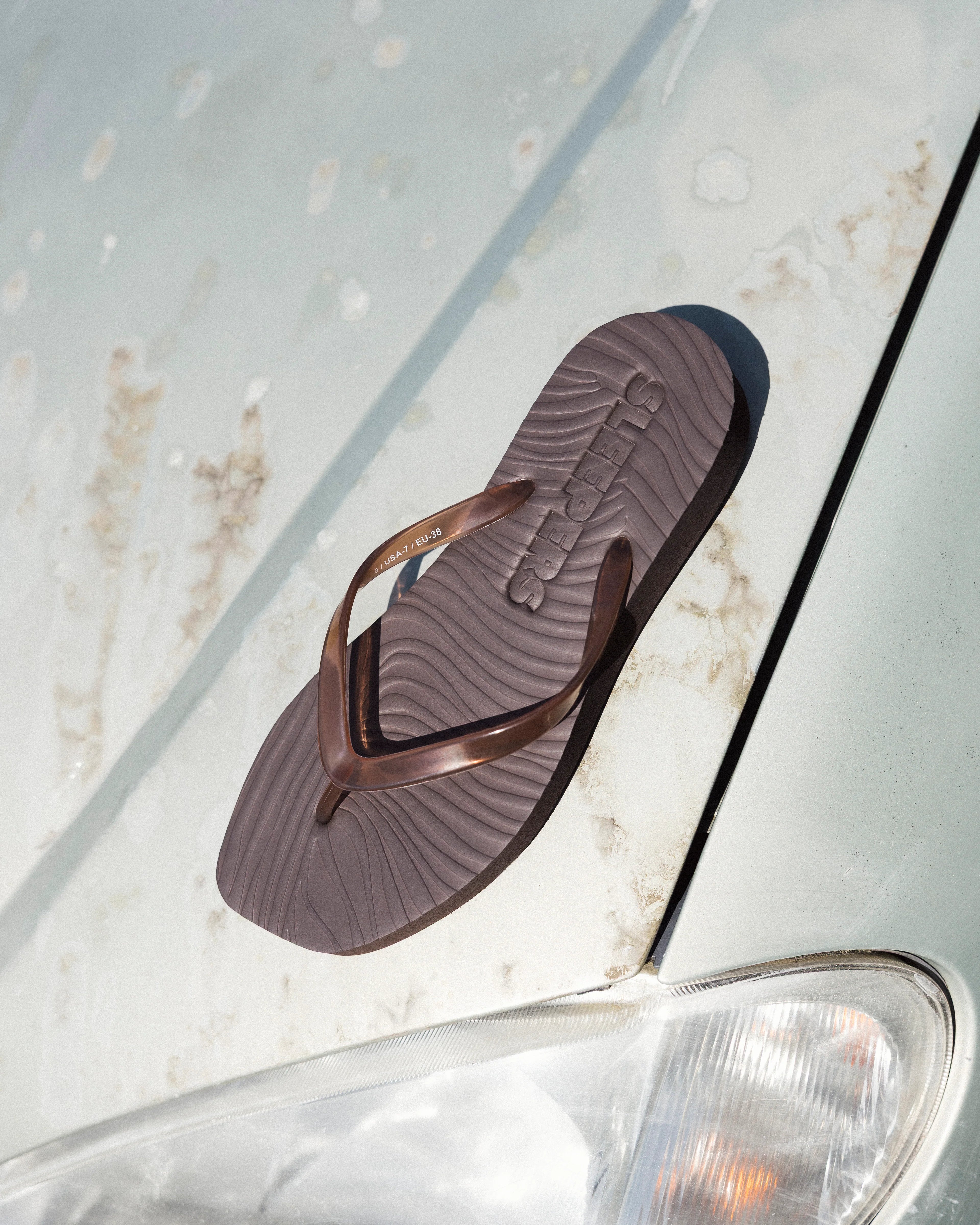 SLEEPERS Tapered Platform Flip Flop - transparent brown