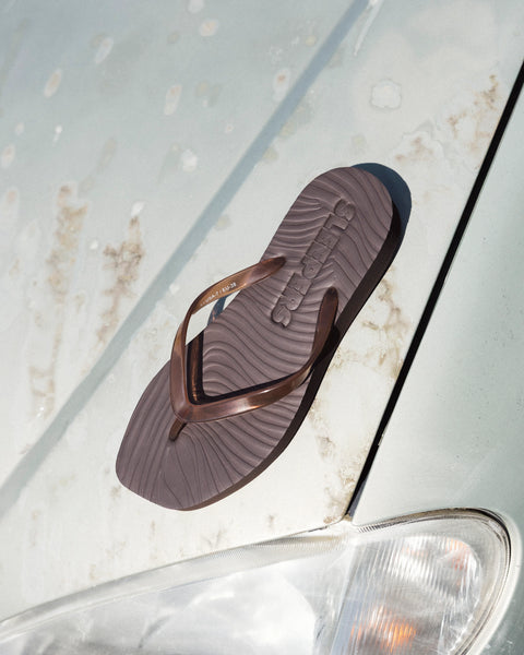SLEEPERS Tapered Platform Flip Flop - transparent brown