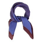 SUI AVA Classic Patterned Scarf - blue/burgundy