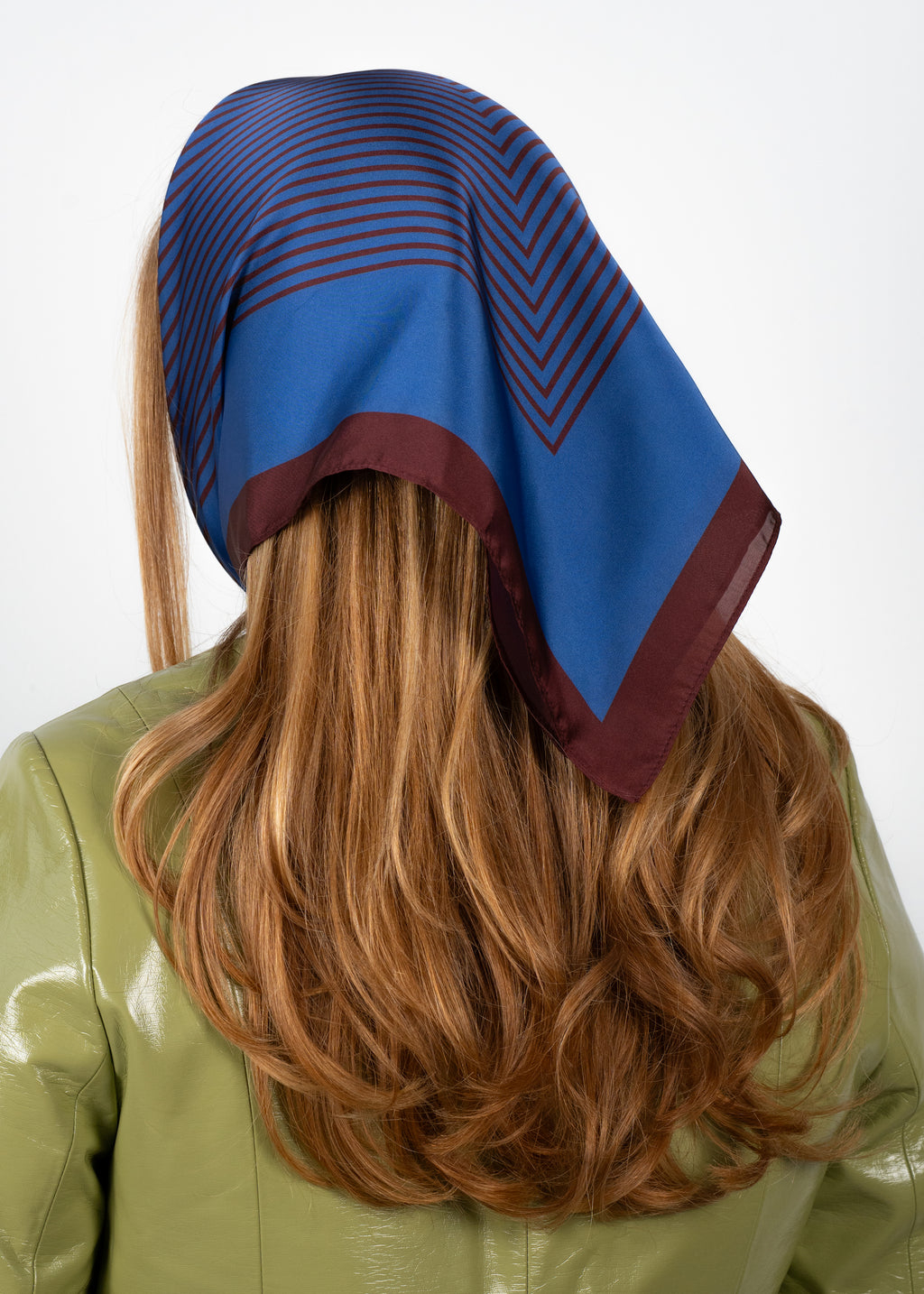 SUI AVA Classic Patterned Scarf - blue/burgundy
