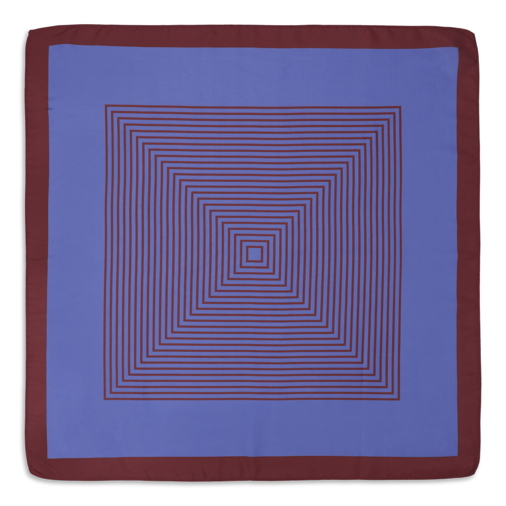 SUI AVA Classic Patterned Scarf - blue/burgundy
