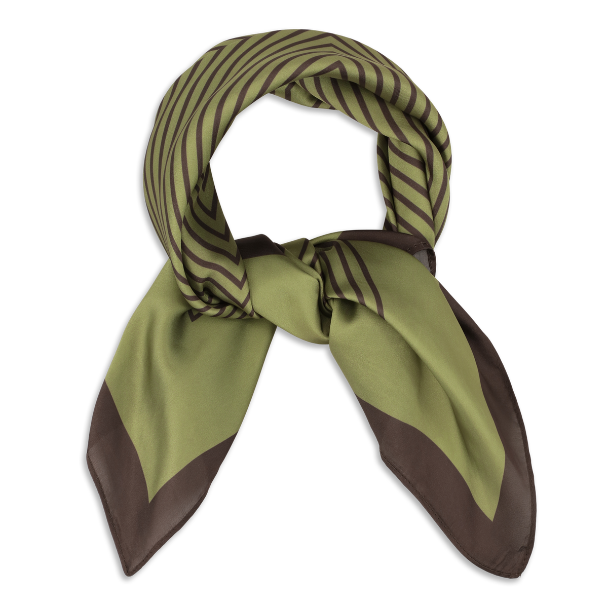 SUI AVA Classic Patterned Scarf - green/brown