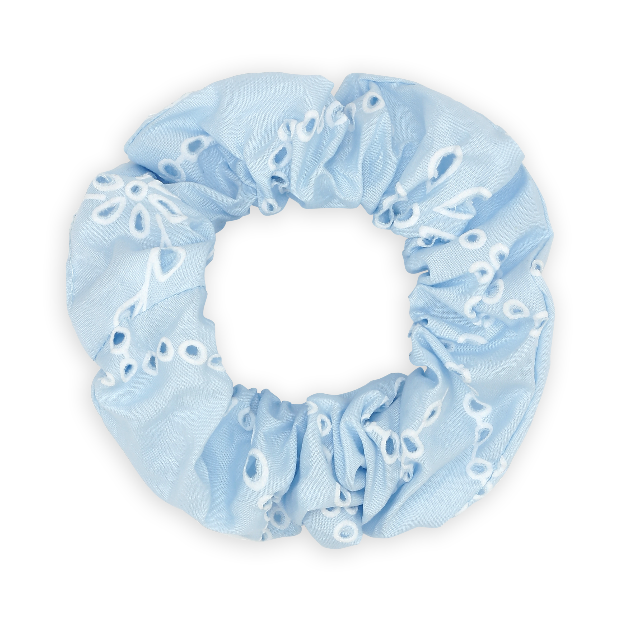 SUI AVA Floral Broderie Scrunchie - bubblegum