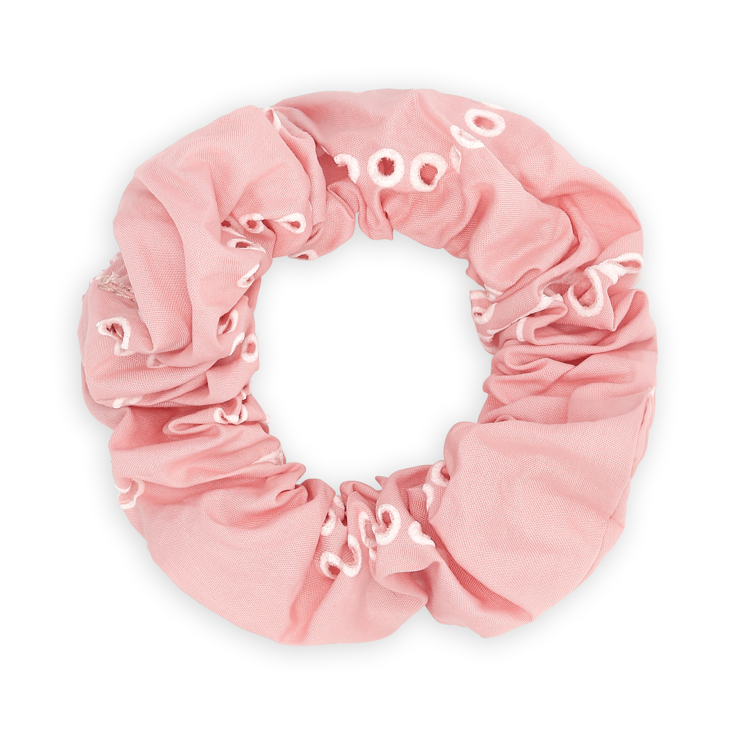 SUI AVA Floral Broderie Scrunchie - strawberry